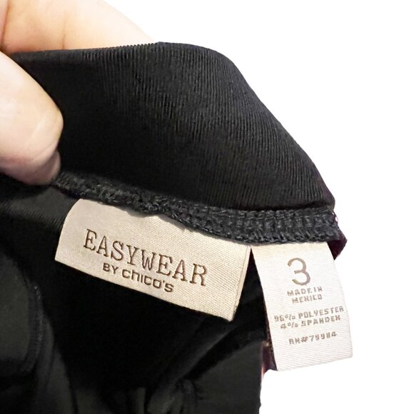 Chicos Easywear Black Skirt Size XL Polyester Spandex Blend Made In Mexico - Picture 3 of 3